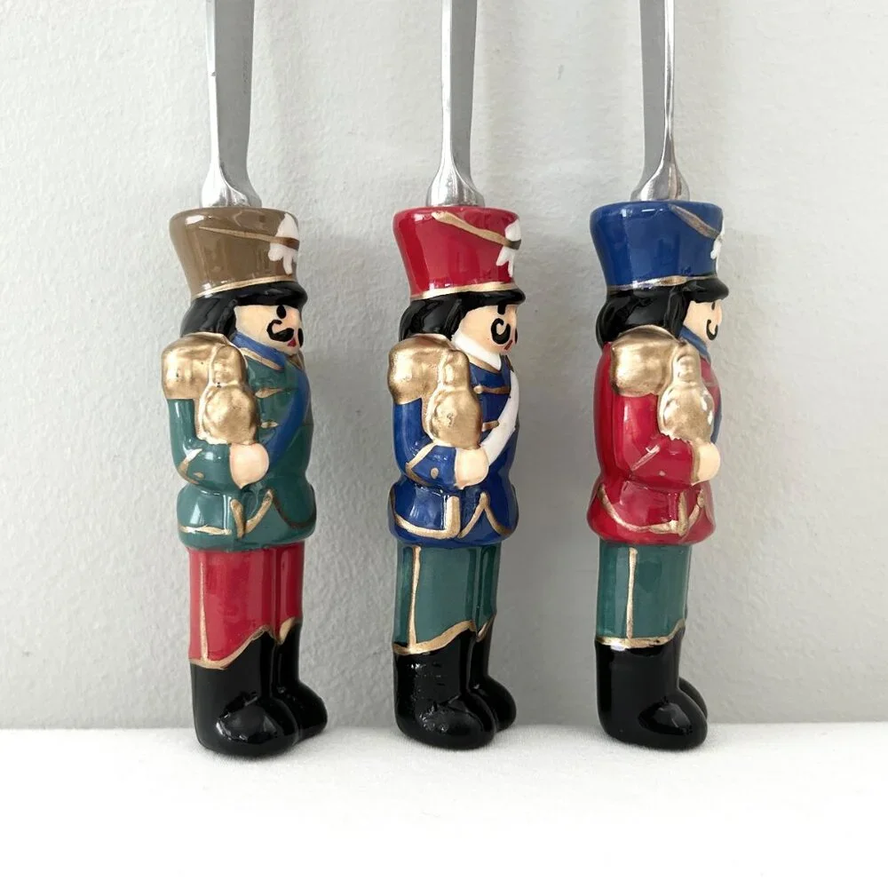 Williams Sonoma Twas the Night Spreader Set of 3 Ceramic Christmas Nutcracker